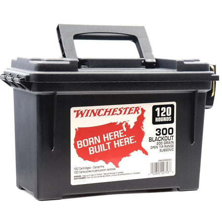 Winchester .300 AAC Blackout BORN HERE BUILT HERE Recreational Shooting Full Metal Jacket Open Tip 200 Grain 120/Box