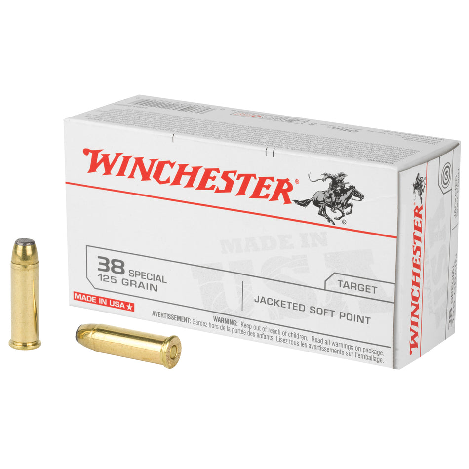 Winchester .38 Special USA Jacketed Soft Point 125 Grain 50/Box