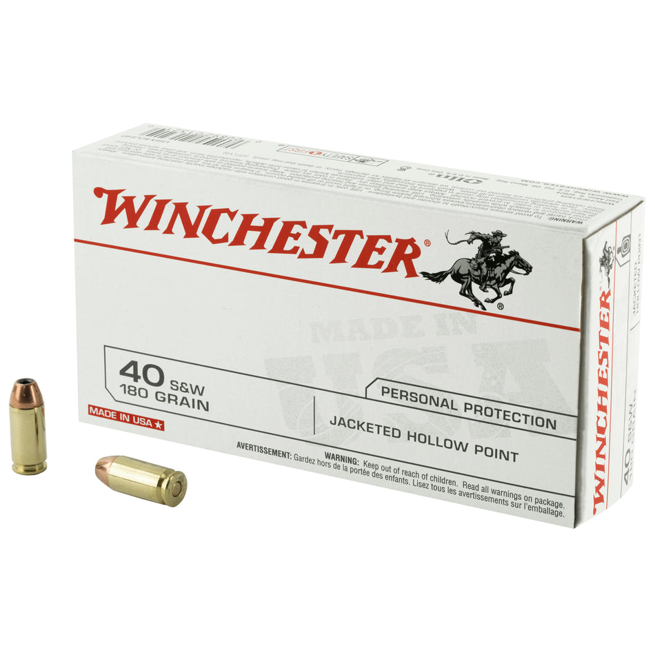 Winchester .40 S&W USA Jacketed Hollow Point 180 Grain 50/Box