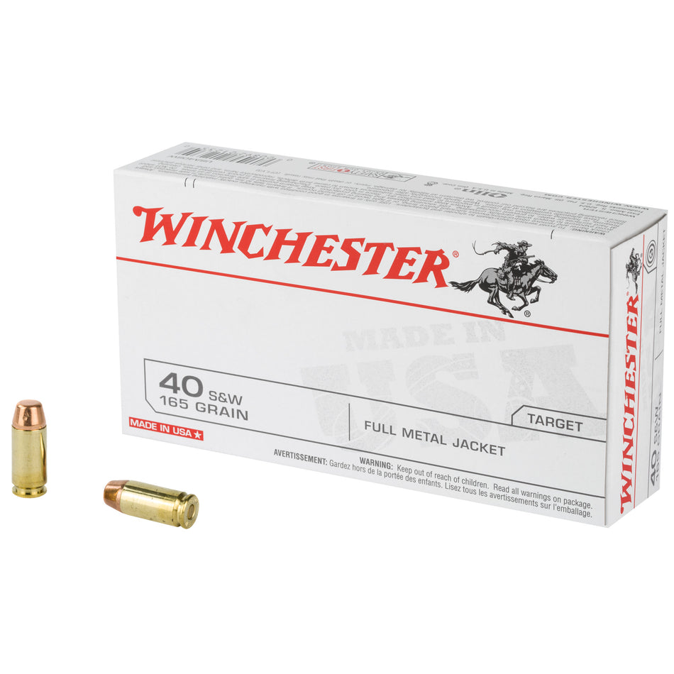 Winchester .40 S&W USA Full Metal Jacket 165 Grain 50/Box