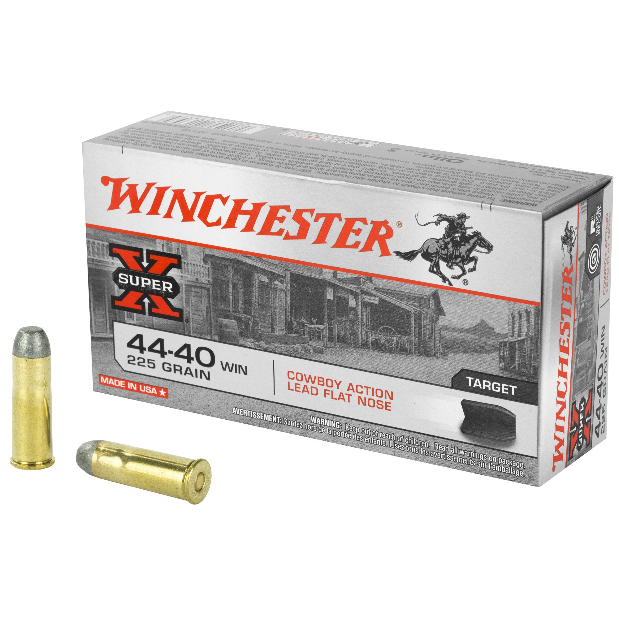 Winchester .44-40 Winchester USA Super X Cowboy Action Lead Flat Nose 225 Grain 50/Box
