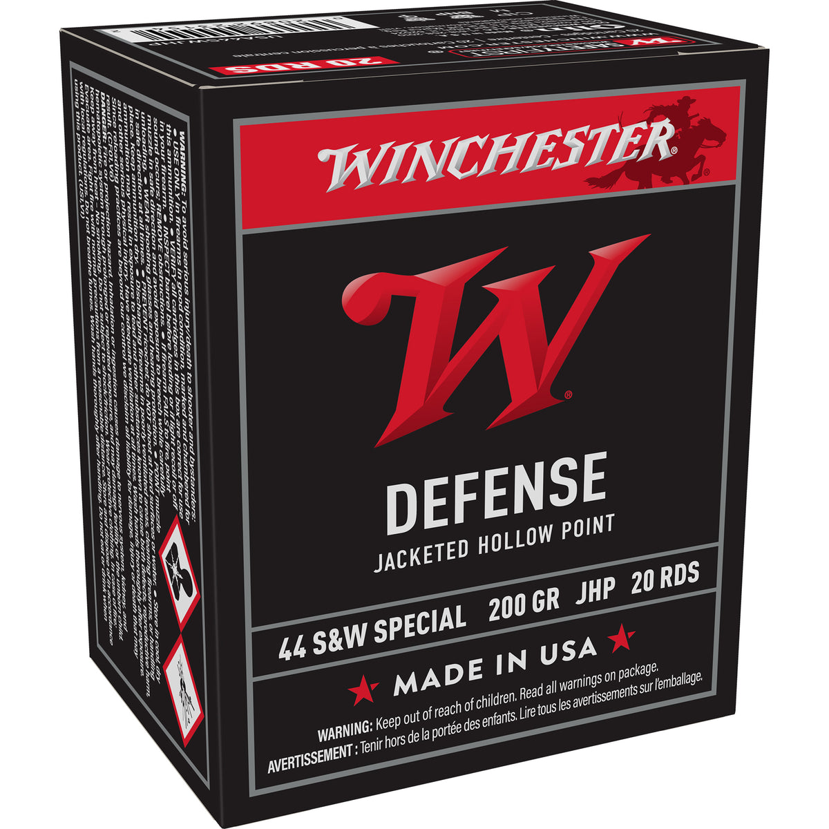 Winchester .44 S&W Special USA WHITE BOX Jacketed Hollow Point 200 Grain 20/Box