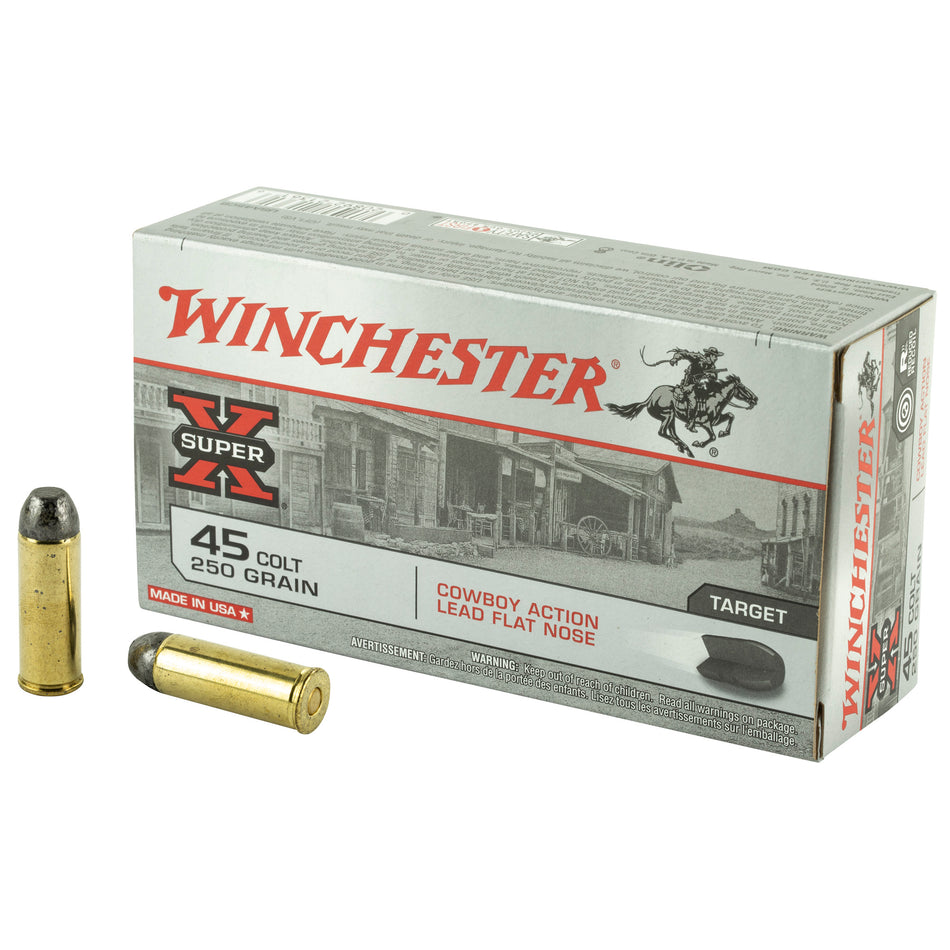 Winchester .45 Long Colt USA Super X Cowboy Action Lead Flat Nose 250 Grain 50/Box