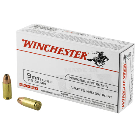 Winchester 9mm Luger / Parabellum USA Jacketed Hollow Point 115 Grain 50/Box