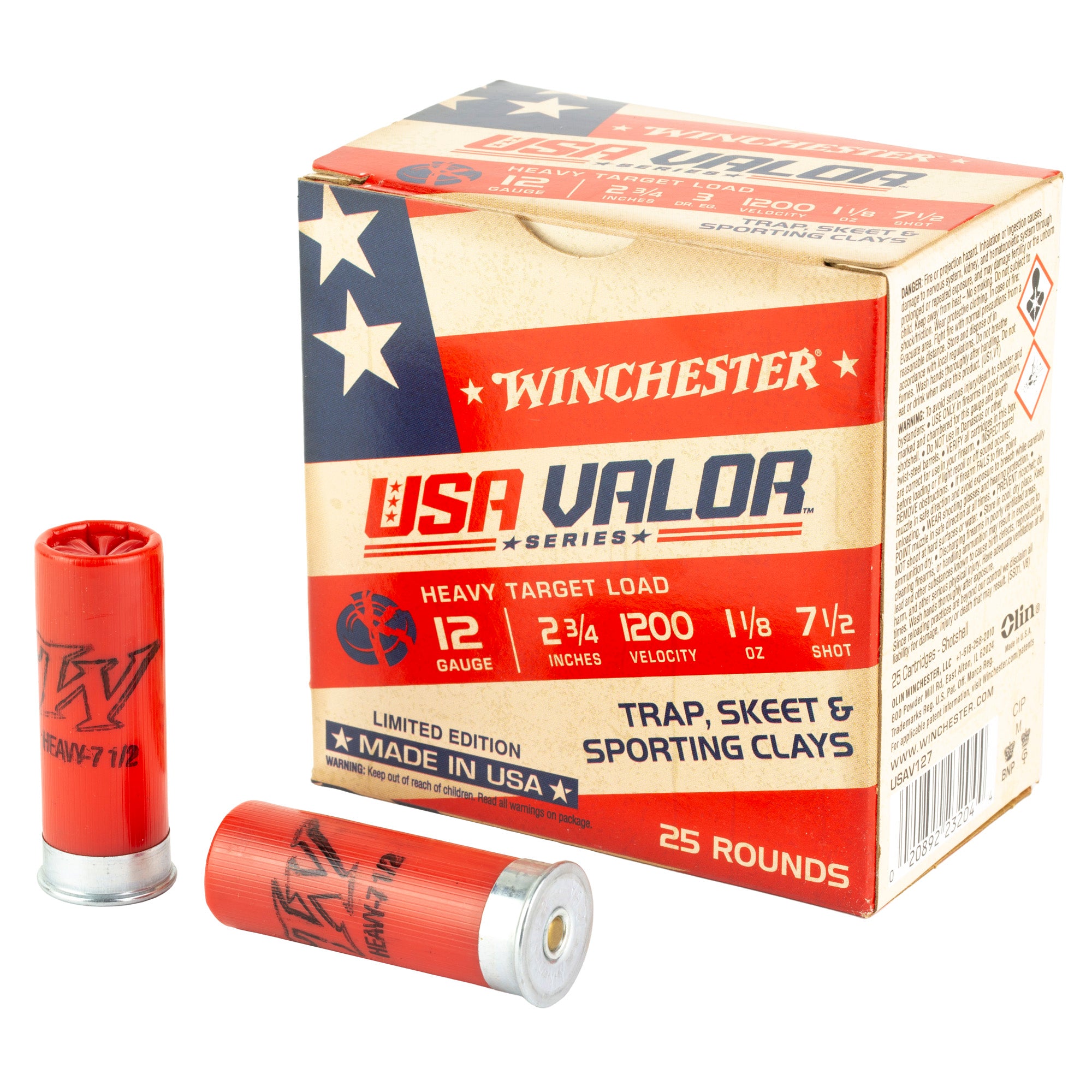 Winchester 12 Gauge USA VALOR #7.5 1-1/8 oz 2.75 in 25/Box