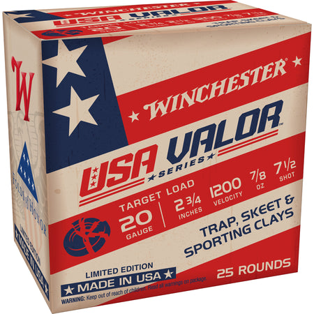 Winchester 20 Gauge USA VALOR #7.5 7/8 oz 2.75 in 25/Box