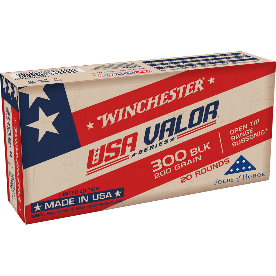 Winchester .300 AAC Blackout USA VALOR Open Tip 200 Grain 20/Box