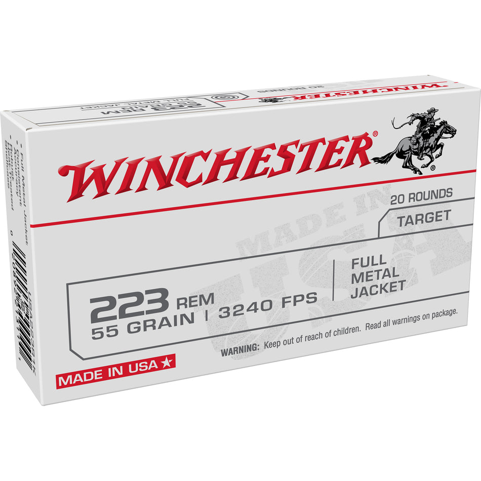 Winchester .223 Remington USA Full Metal Jacket 55 Grain 20/Box [Item 4180]