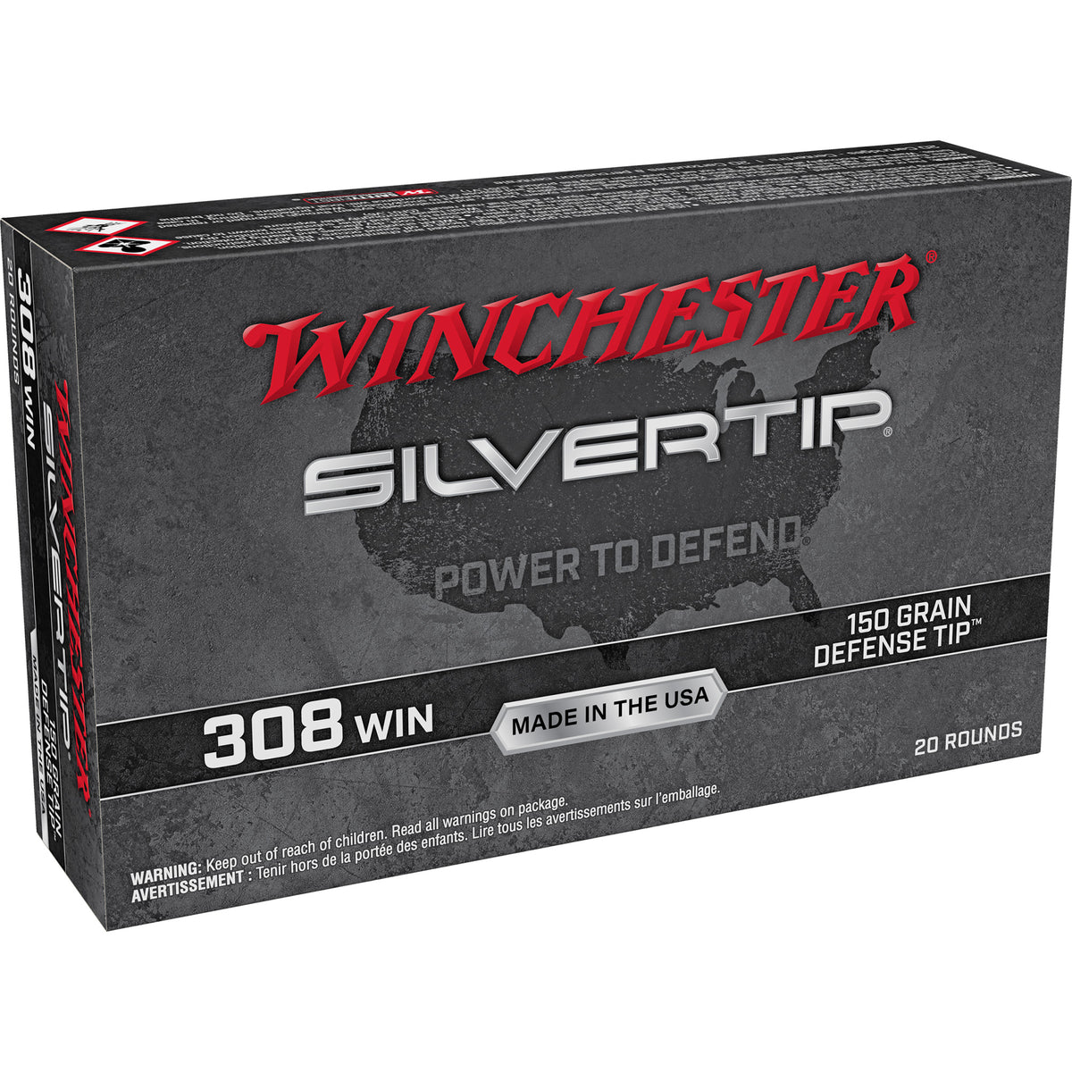 Winchester .308 Win / 7.62x51mm Silvertip Defense Tip 150 Grain 20/Box