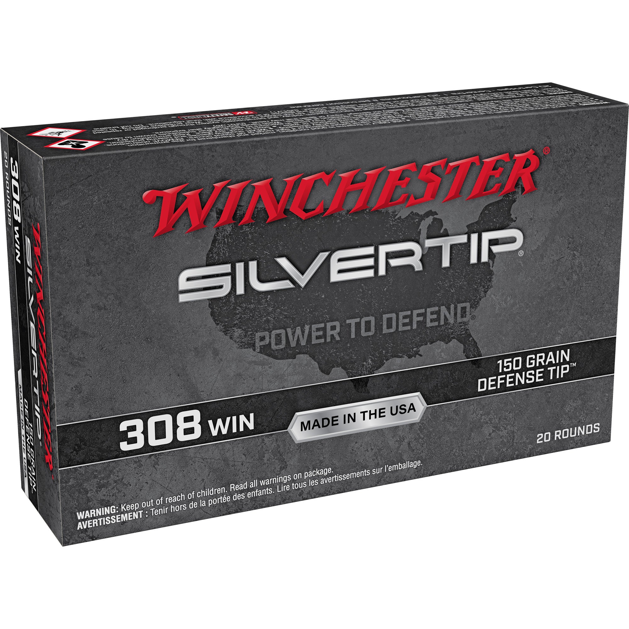 Winchester .308 Win / 7.62x51mm Silvertip Defense Tip 150 Grain 20/Box