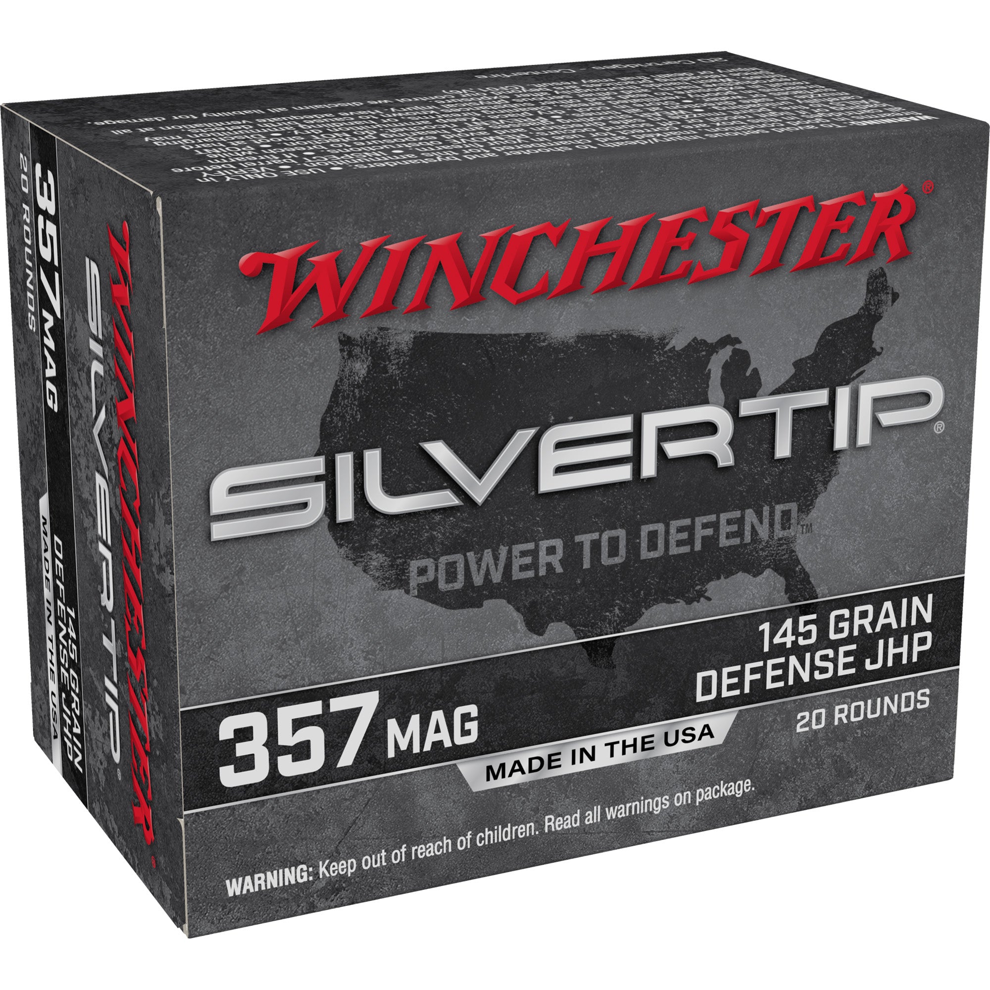 Winchester .357 Magnum Silvertip Silvertip Jacket Hollow Point 145 Grain 20/Box