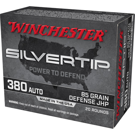 Winchester .380 ACP/Auto Silvertip Defense Silvertip Jacket Hollow Point 85 Grain 20/Box