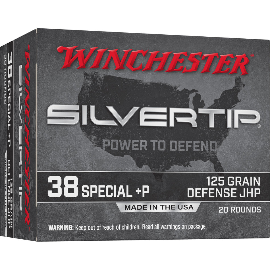 Winchester .38 Special Silvertip +P Silvertip Jacket Hollow Point 125 Grain 20/Box