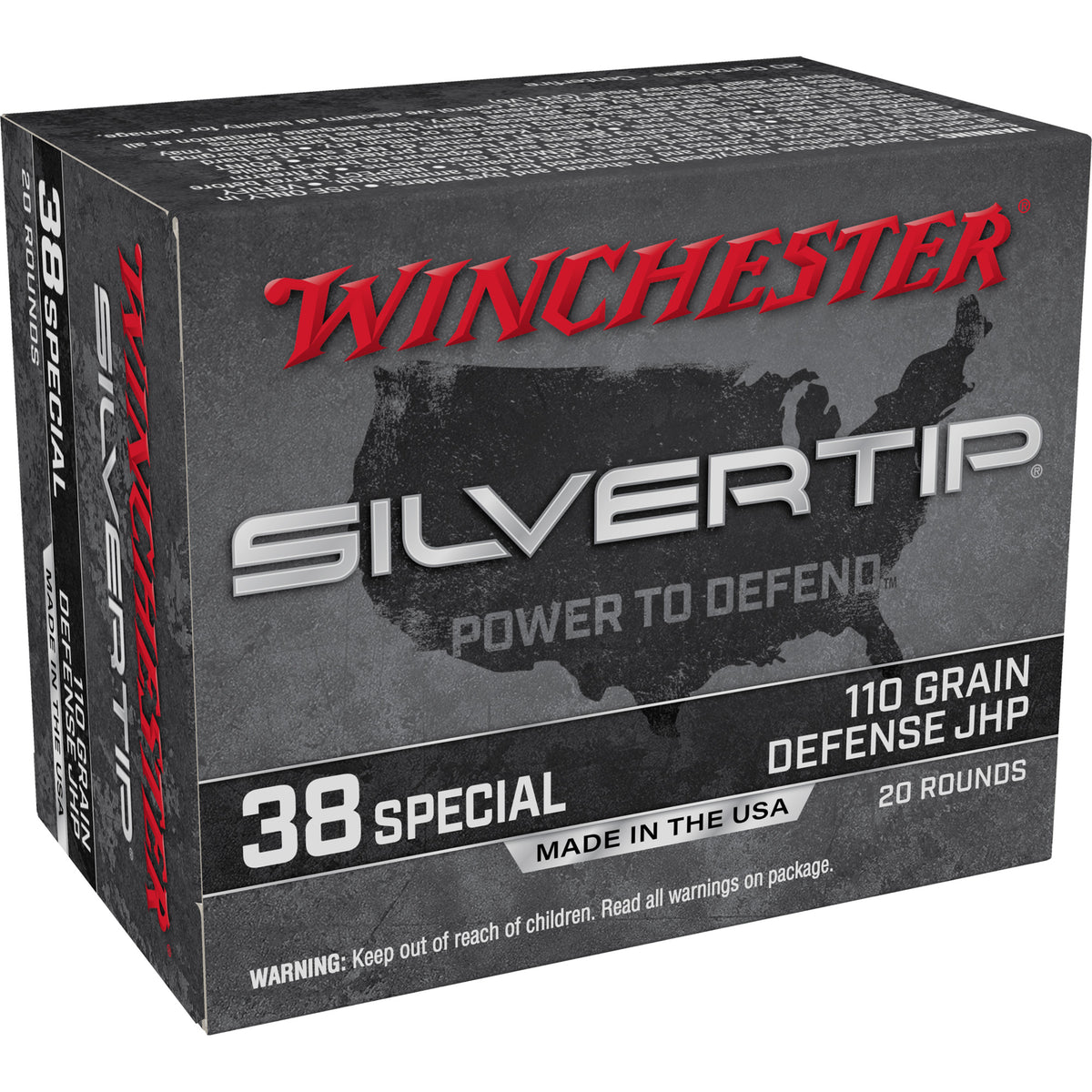 Winchester .38 Special Silvertip Silvertip Jacket Hollow Point 110 Grain 20/Box