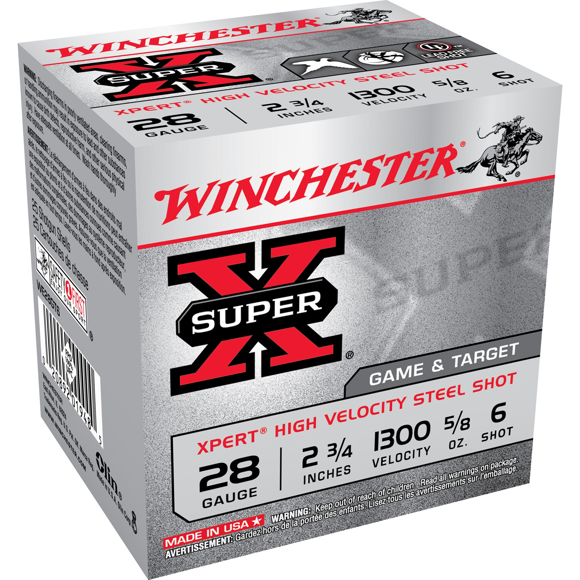 Winchester 28 Gauge Xpert Game & Target HIgh Velocity #6 5/8 oz 2.75 in 25/Box