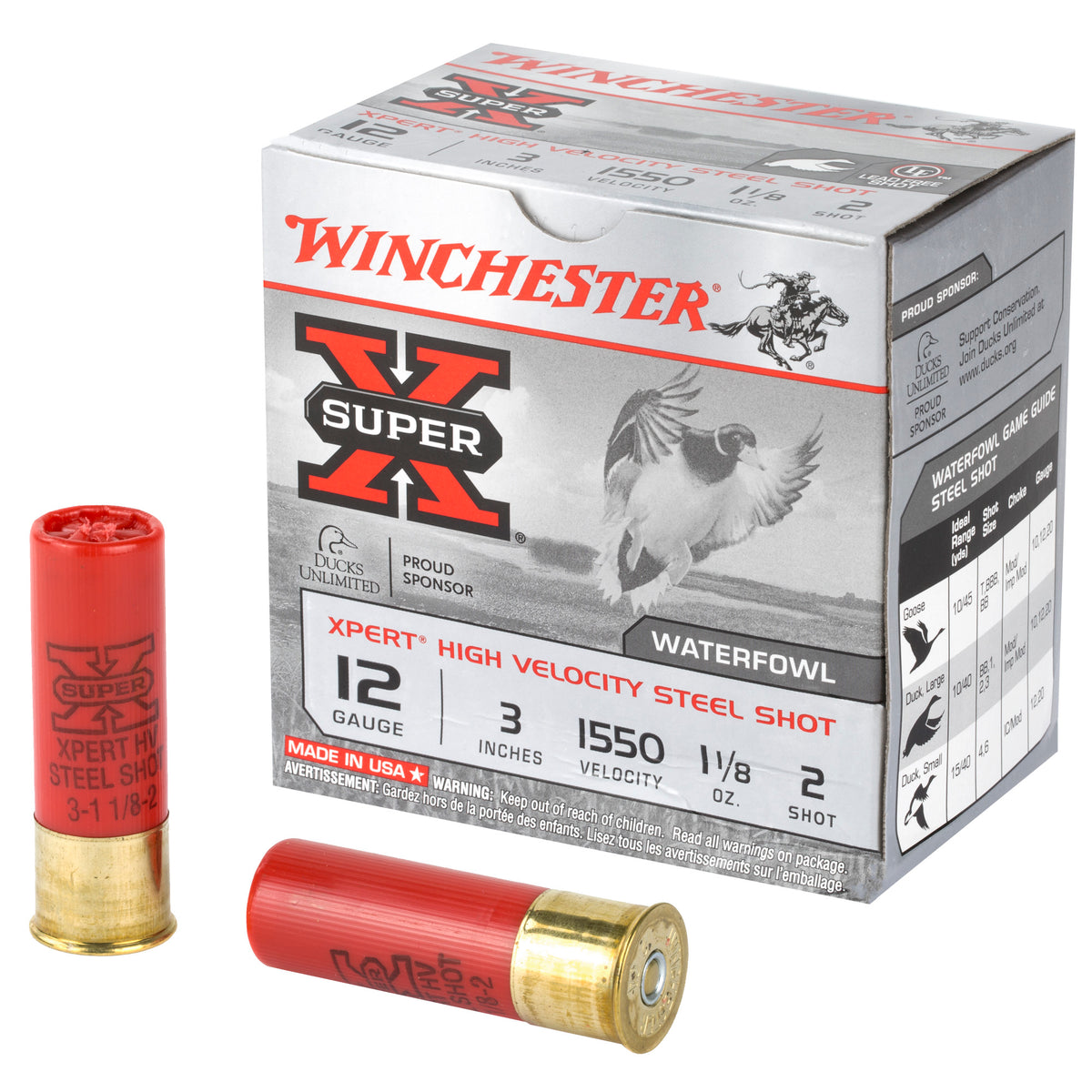Winchester 12 Gauge XPERT STEEL HIgh Velocity #2 1-1/8 oz 3 in 25/Box