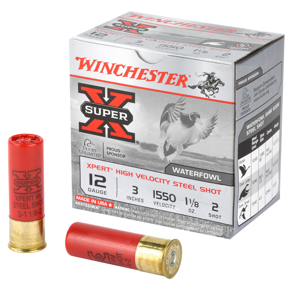 Winchester 12 Gauge XPERT STEEL HIgh Velocity #2 1-1/8 oz 3 in 25/Box