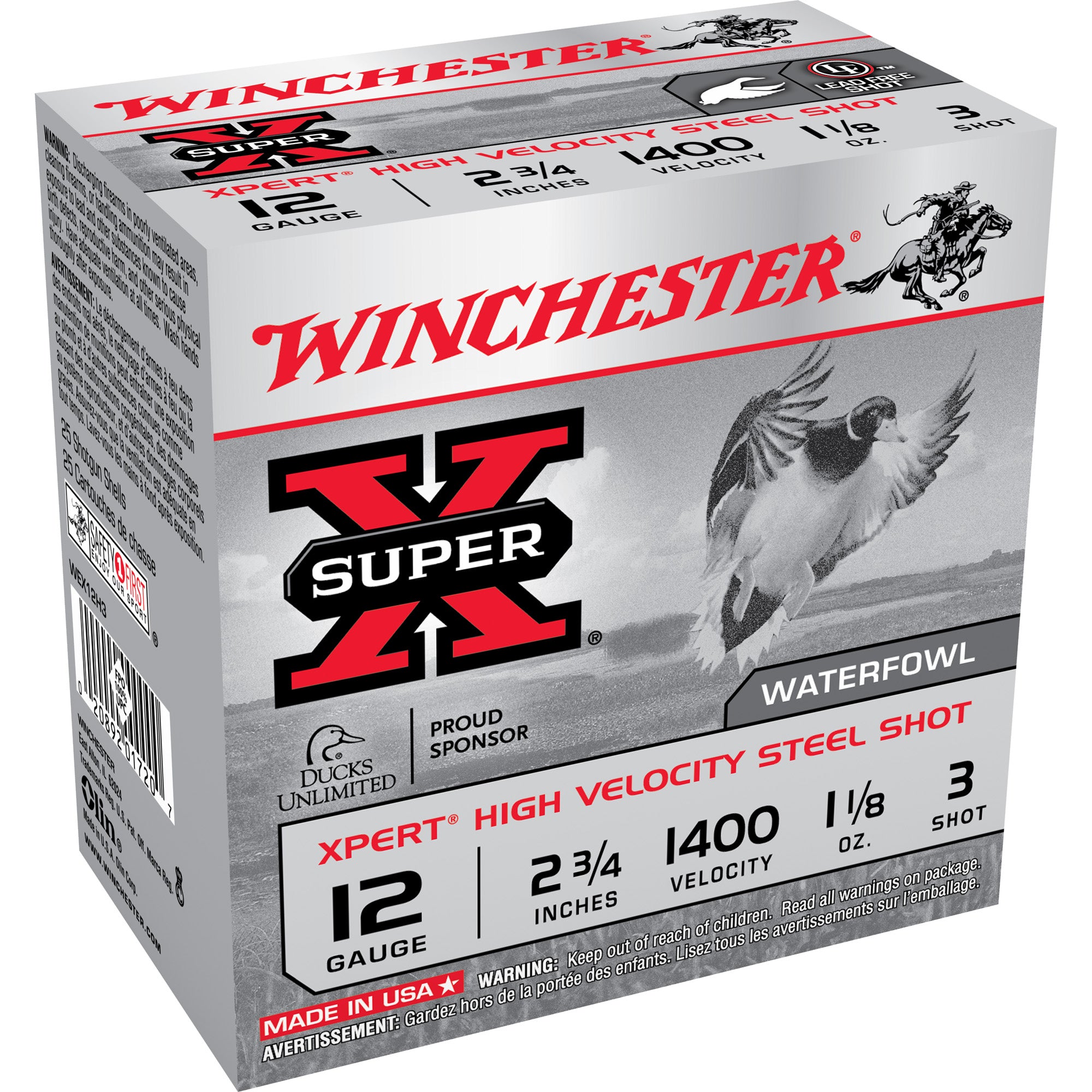 Winchester 12 Gauge XPERT STEEL HIgh Velocity #3 1-1/8 oz 2.75 in 25/Box