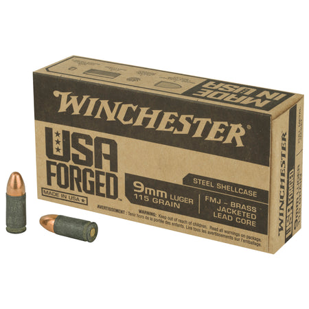 Winchester 9mm Luger / Parabellum USA Forged Full Metal Jacket 115 Grain 50/Box [Item 1929]