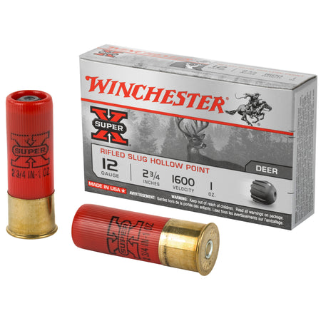 Winchester 12 Gauge Super-X Hollow Point Rifled Slug Slug 1 oz 2.75 in 5/Box