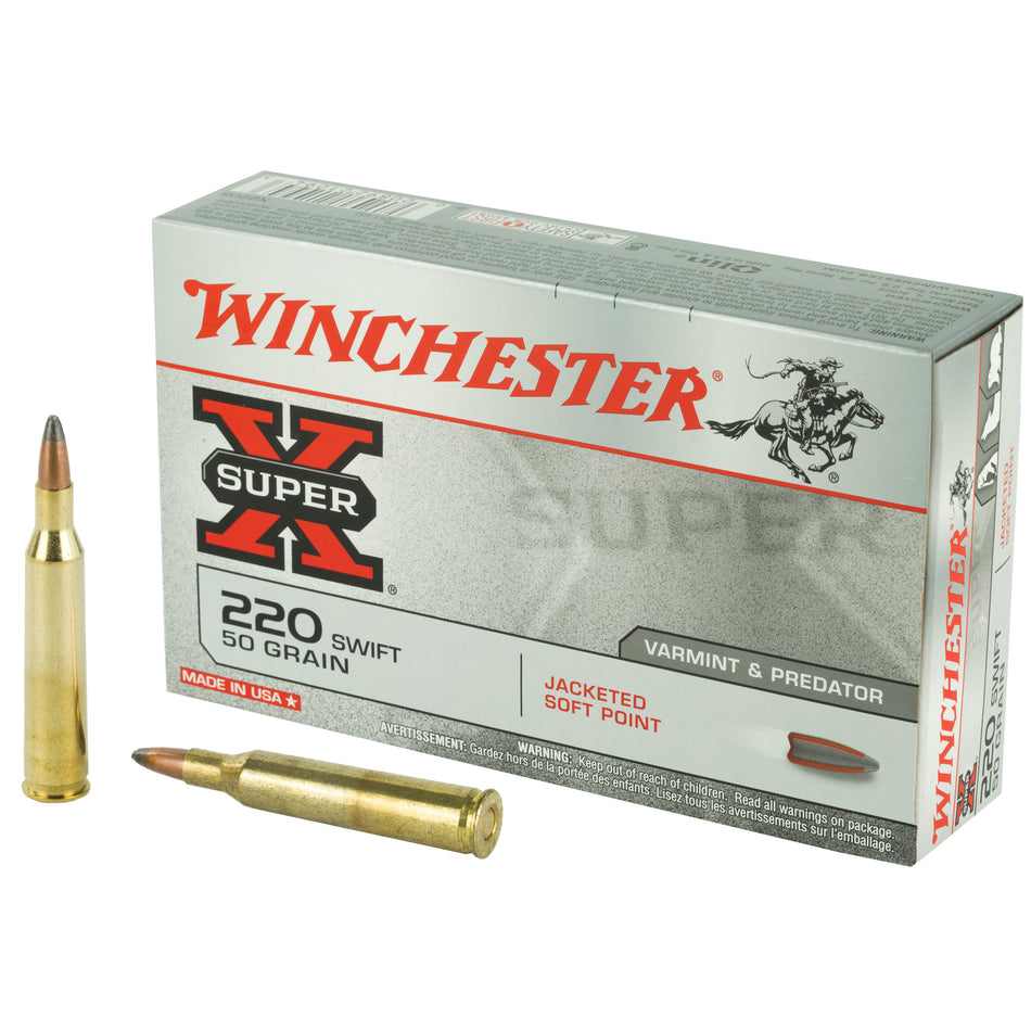 Winchester .220 Swift Super-X Jacketed Soft Point 50 Grain 20/Box