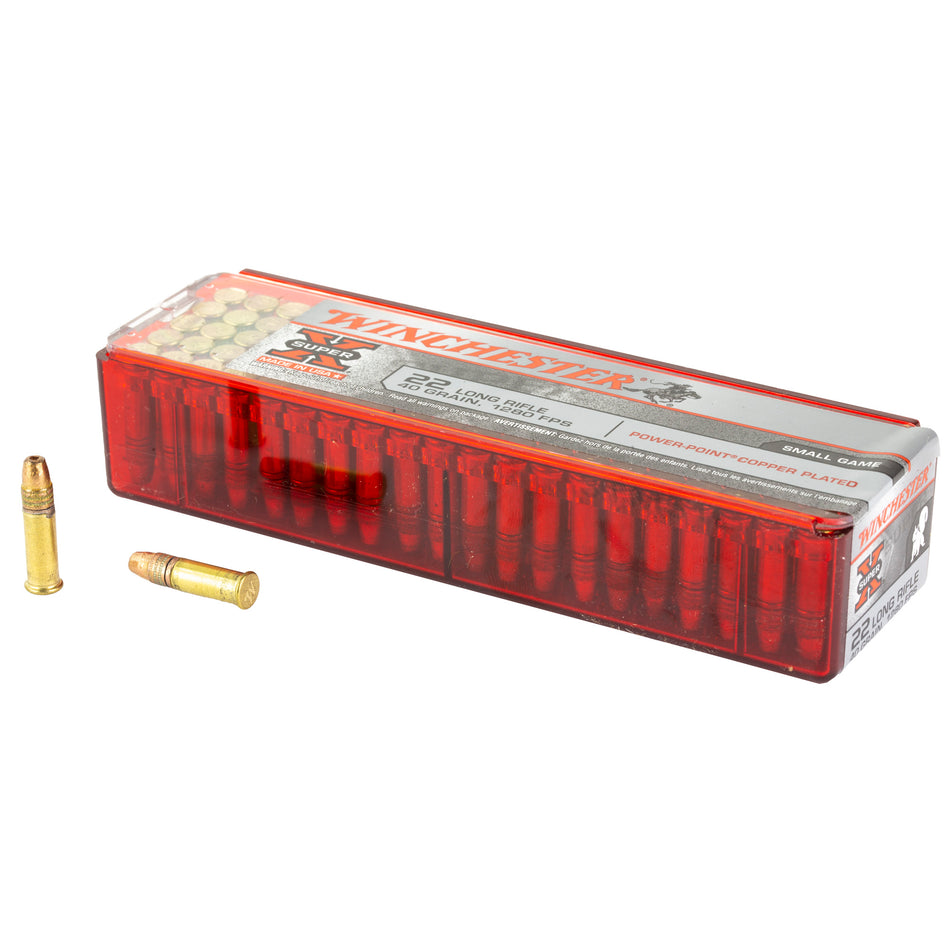 Winchester .22 Long Rifle Super X Power-Point Copper Plated 40 Grain 100/Box