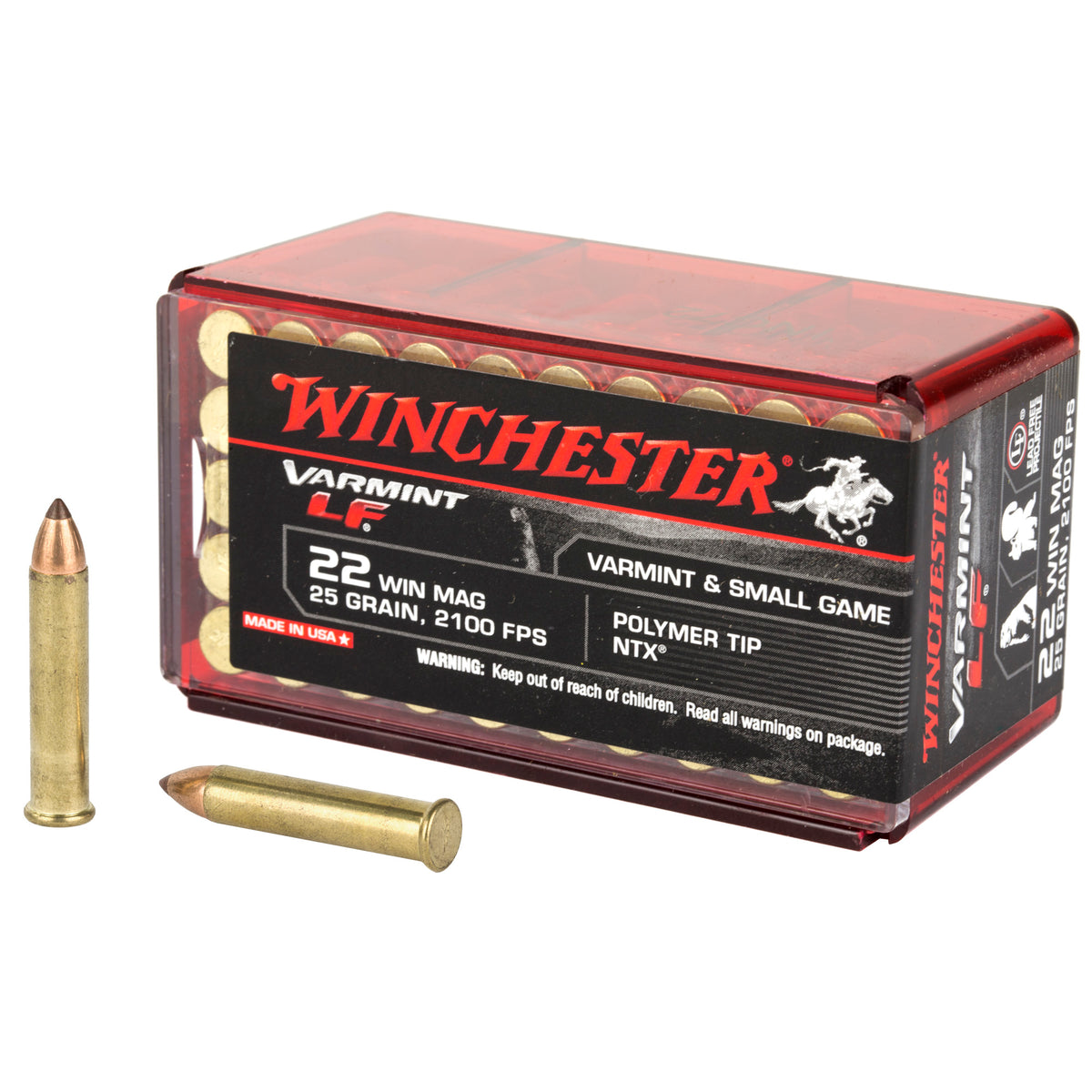 Winchester .22 Magnum / WMR Varmint LF Lead Free Polymer Tip NTX 25 Grain 50/Box