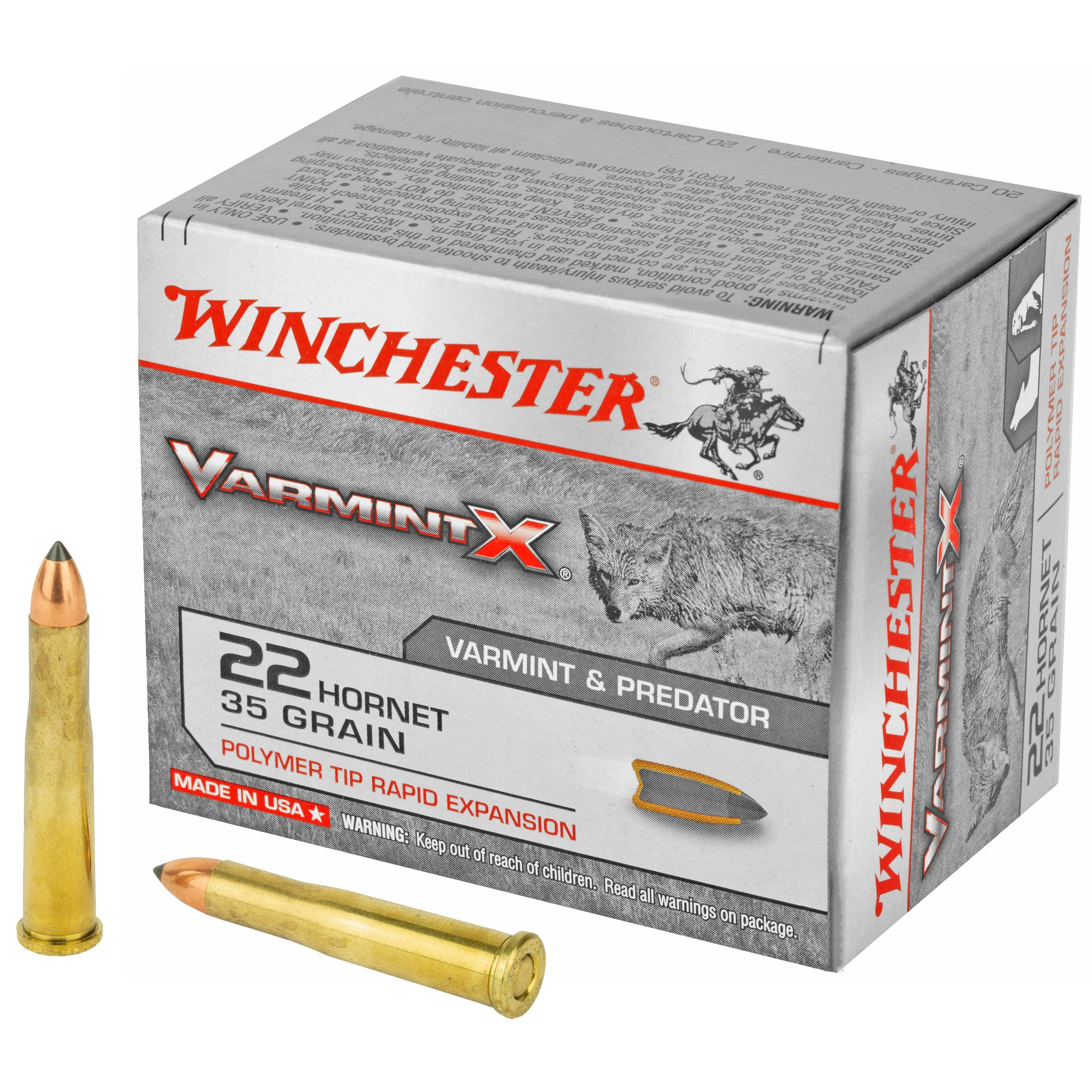 Winchester .22 Hornet Varmint X Polymer Tip Rapid Expansion 35 Grain 20/Box