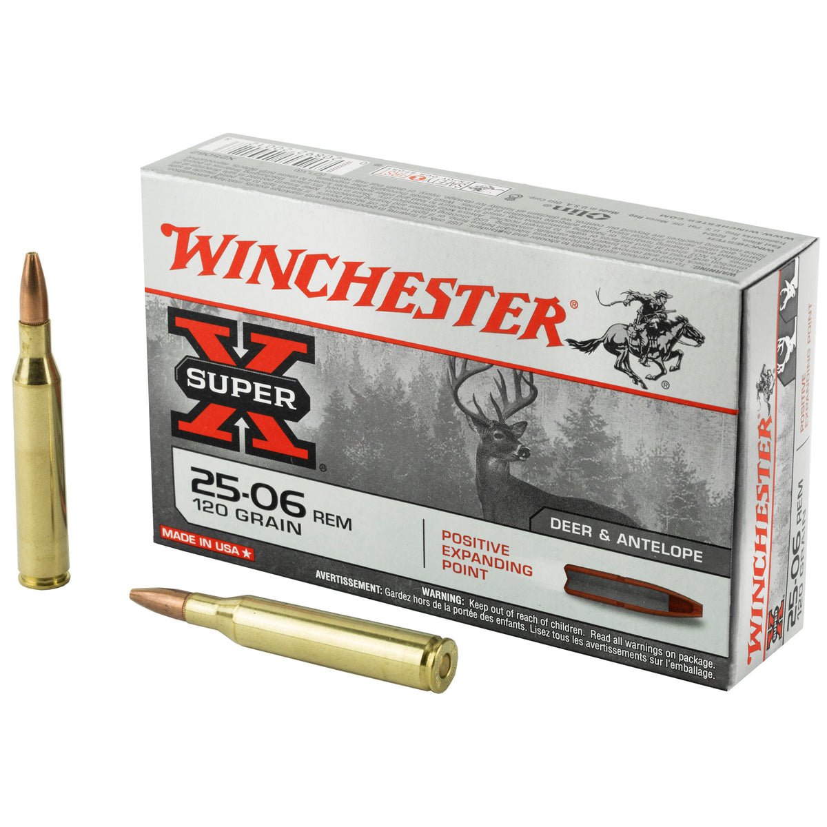 Winchester .25-06 Remington Super-X Positive Expanding Point 120 Grain 20/Box