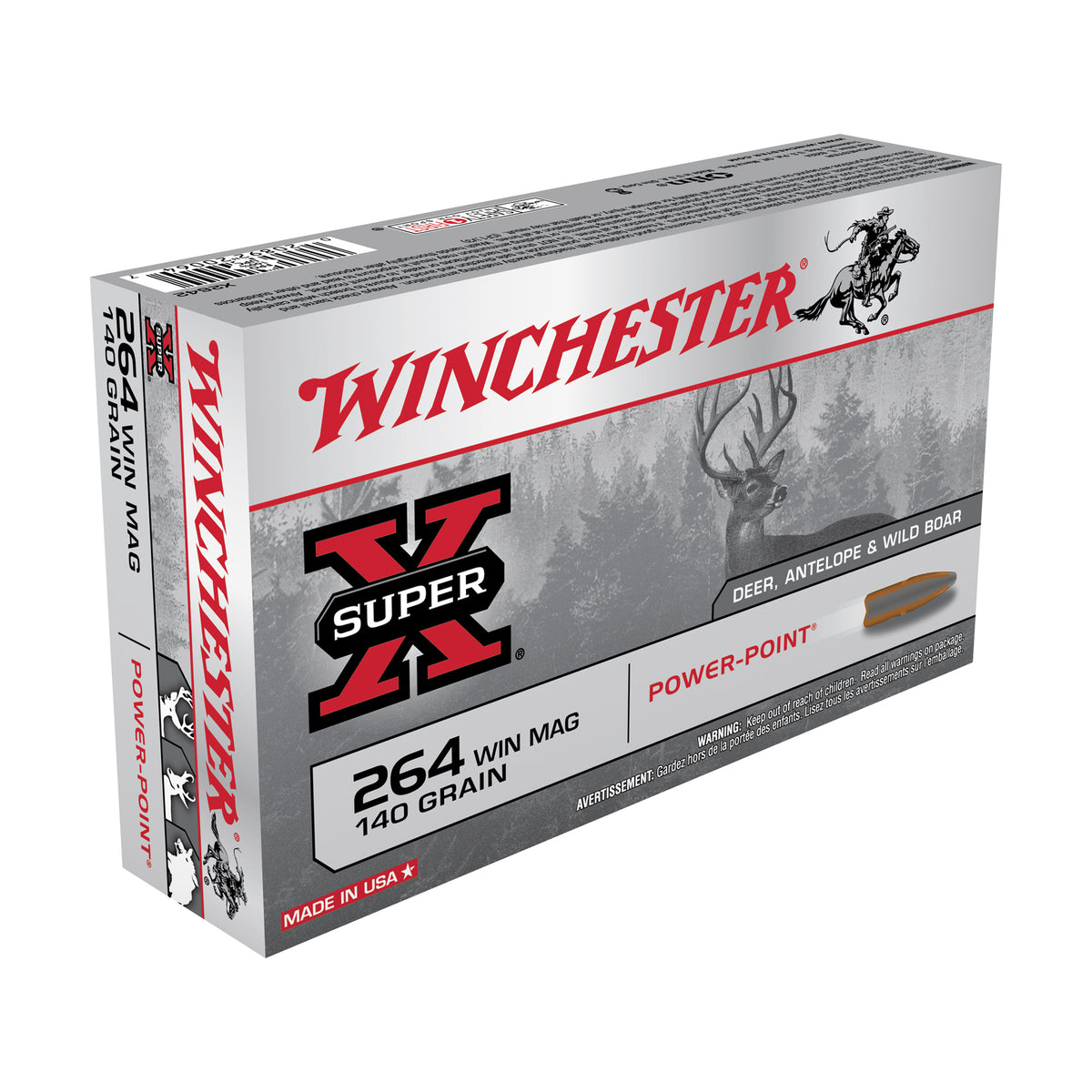 Winchester .264 Winchester Mag Super-X Power-Point Pointed Soft Point 140 Grain 20/Box