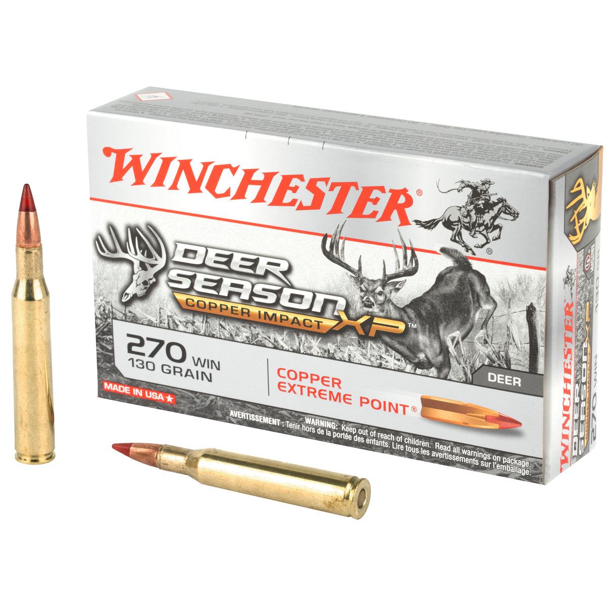 Winchester .270 Winchester Copper Impact Copper Extreme Point Lead-Free 130 Grain 20/Box