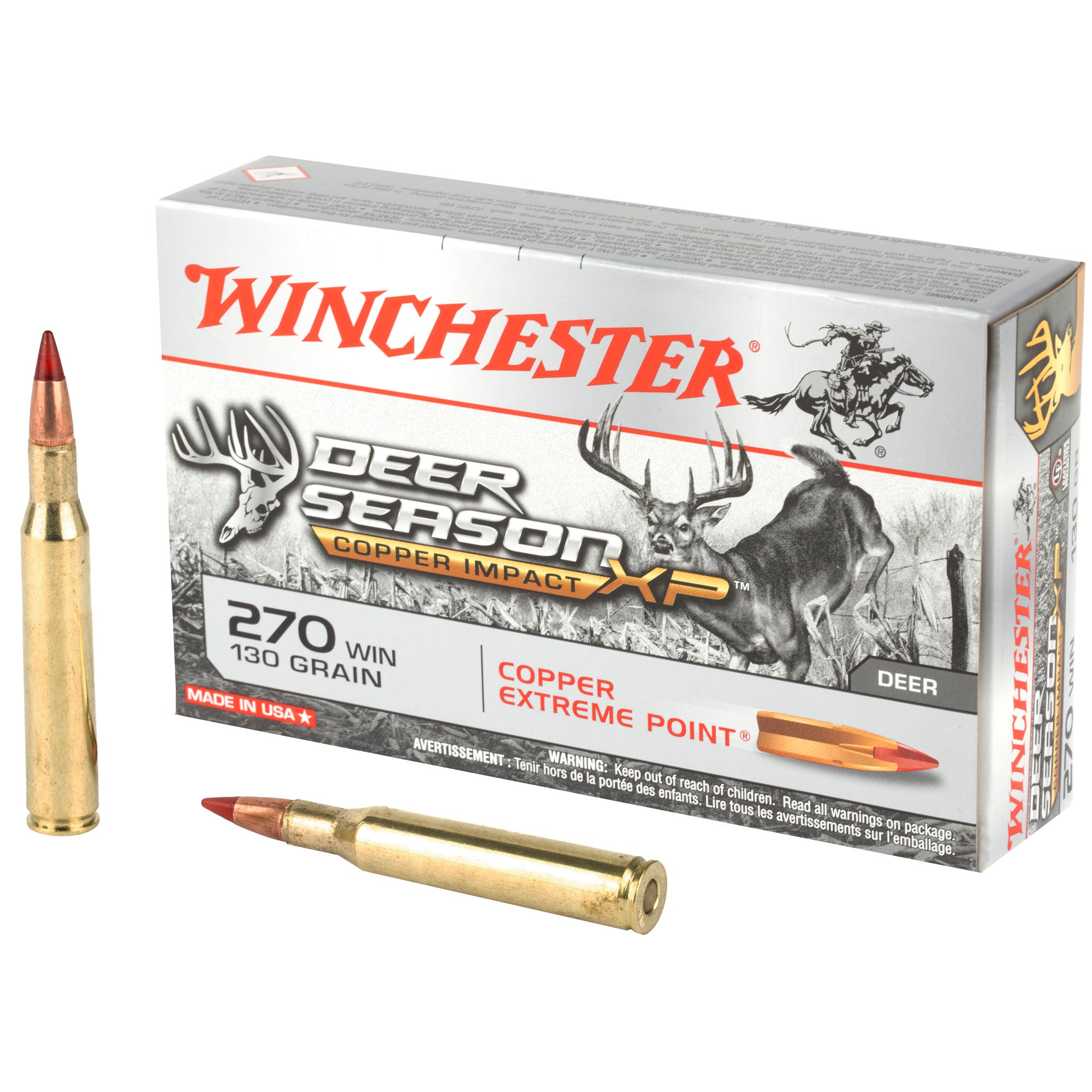 Winchester .270 Winchester Copper Impact Copper Extreme Point Lead-Free 130 Grain 20/Box