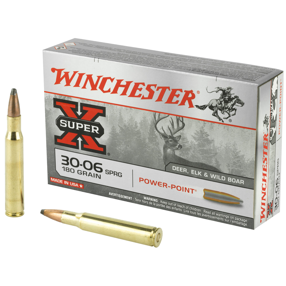 Winchester .30-06 Springfield Super-X Power-Point Pointed Soft Point 180 Grain 20/Box