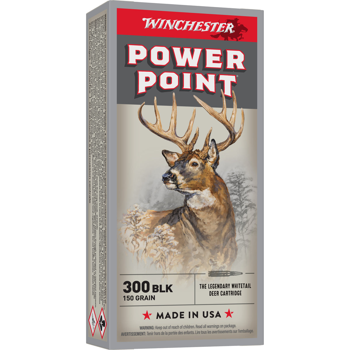 Winchester .300 AAC Blackout Power Point Jacketed Soft Point 150 Grain 20/Box [Item 3008]