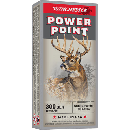 Winchester .300 AAC Blackout Power Point Jacketed Soft Point 150 Grain 20/Box [Item 3008]