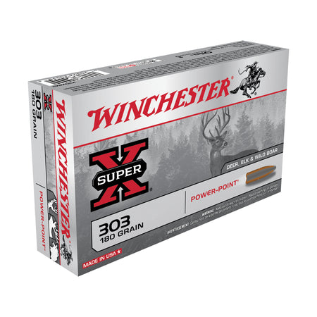 Winchester .303 British X303B1 Super-X Power-Point Pointed Soft Point PSP 180 Grain