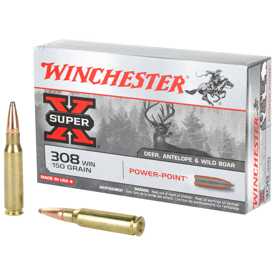 Winchester X3085 Super-X Power-Point Pointed Soft Point 150 Grain .308 Win / 7.62x51mm 2820 fps