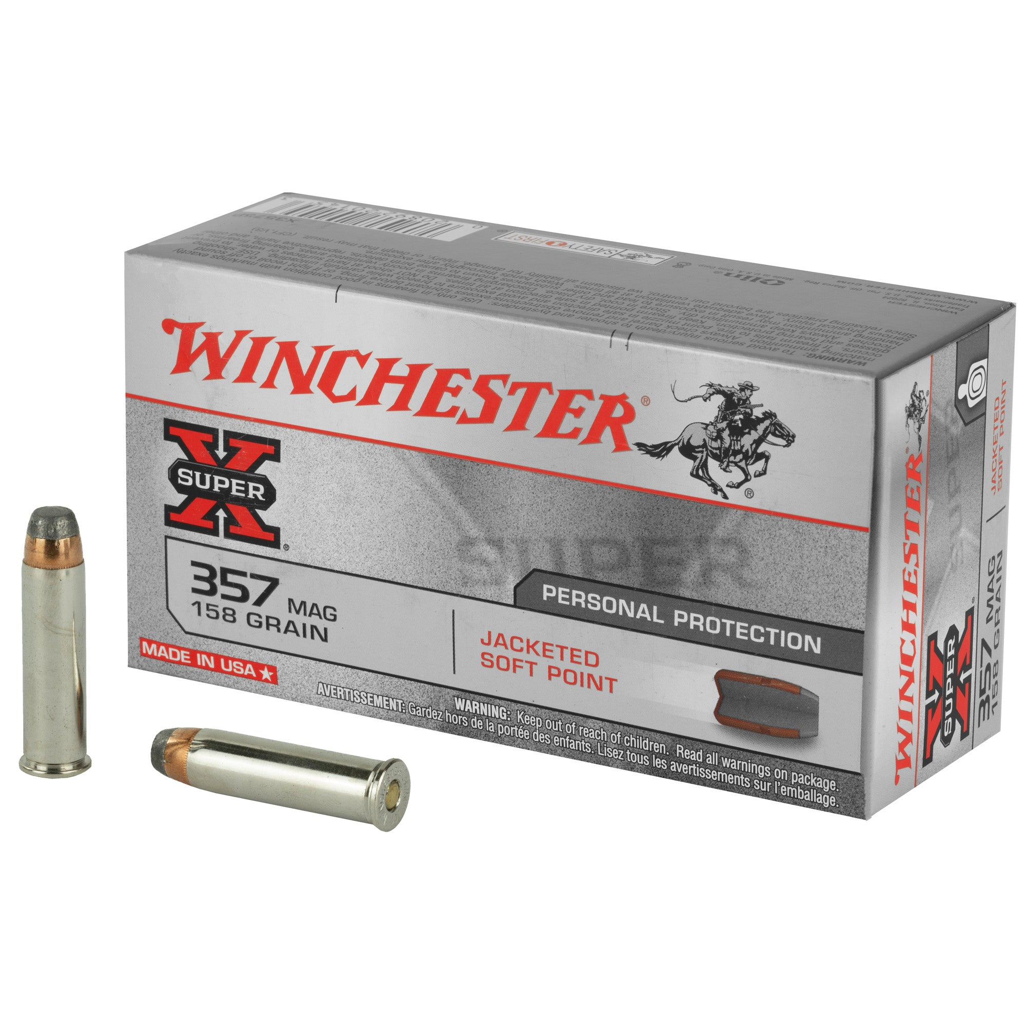 Winchester .357 Magnum Super-X Jacketed Soft Point 158 Grain 50/Box