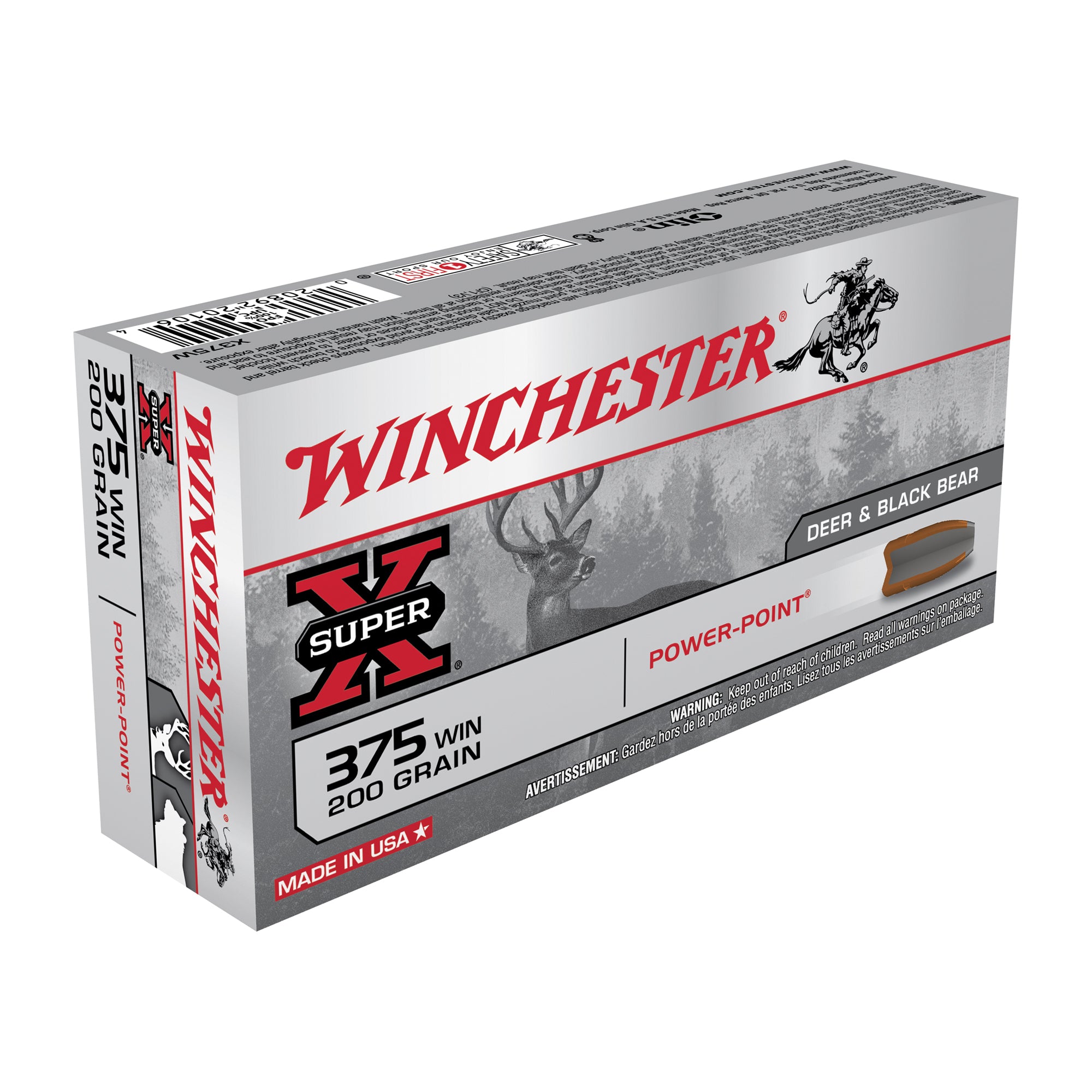 Winchester .375 Winchester Super-X Power-Point 200 Grain 20/Box