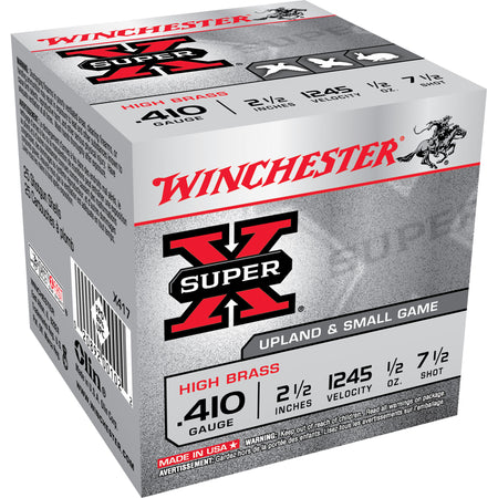 Winchester .410 Bore Super X HIGH BRASS Heavy Game Load #7.5 1/2 oz 2.5 in 25/Box