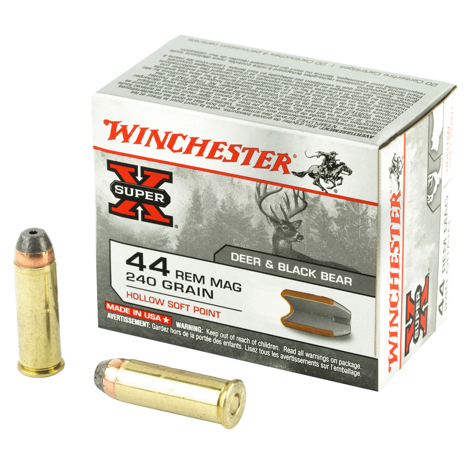 Winchester .44 Magnum SUPER-X Hollow Soft Point 240 Grain 20/Box