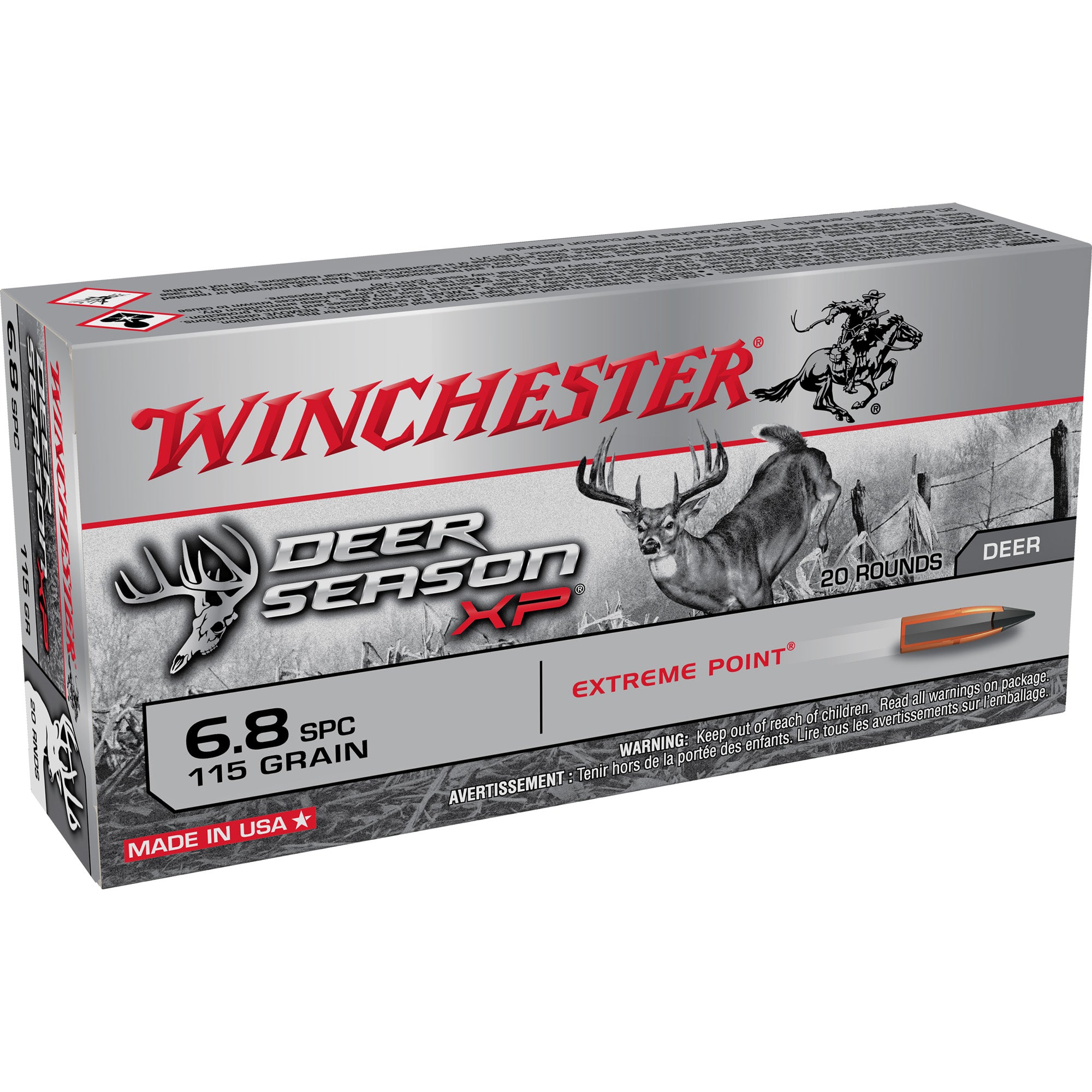 Winchester 6.8 Remington SPC Deer Season XP Extreme Point 115 Grain 20/Box