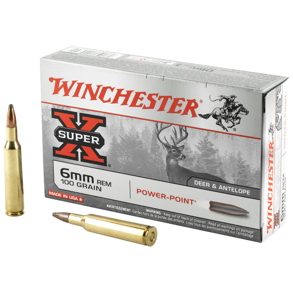 Winchester 6mm Remington Super-X Power-Point 100 Grain 20/Box