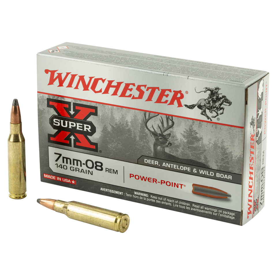 Winchester 7mm-08 Remington Super-X Power-Point Pointed Soft Point 140 Grain 20/Box [Item 3254]