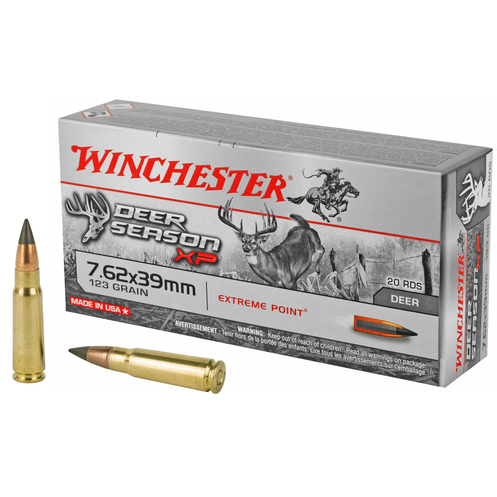 Winchester 7.62x39mm Deer Season XP Extreme Point 123 Grain 20/Box