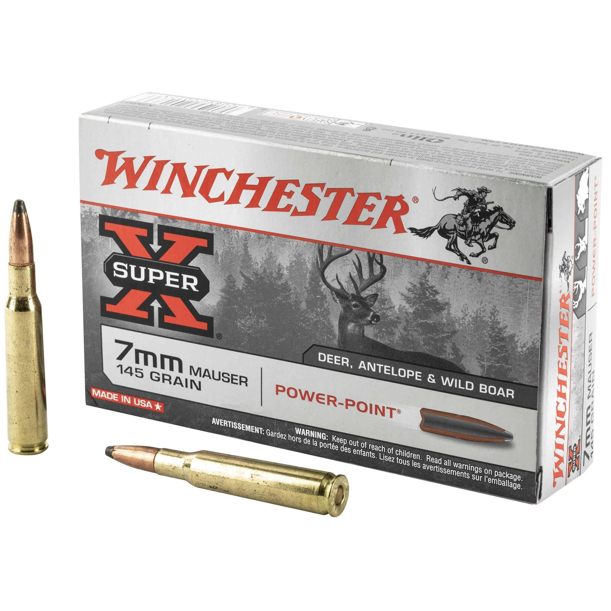 Winchester 7mm Mauser Super X Power-Point 145 Grain 20/Box