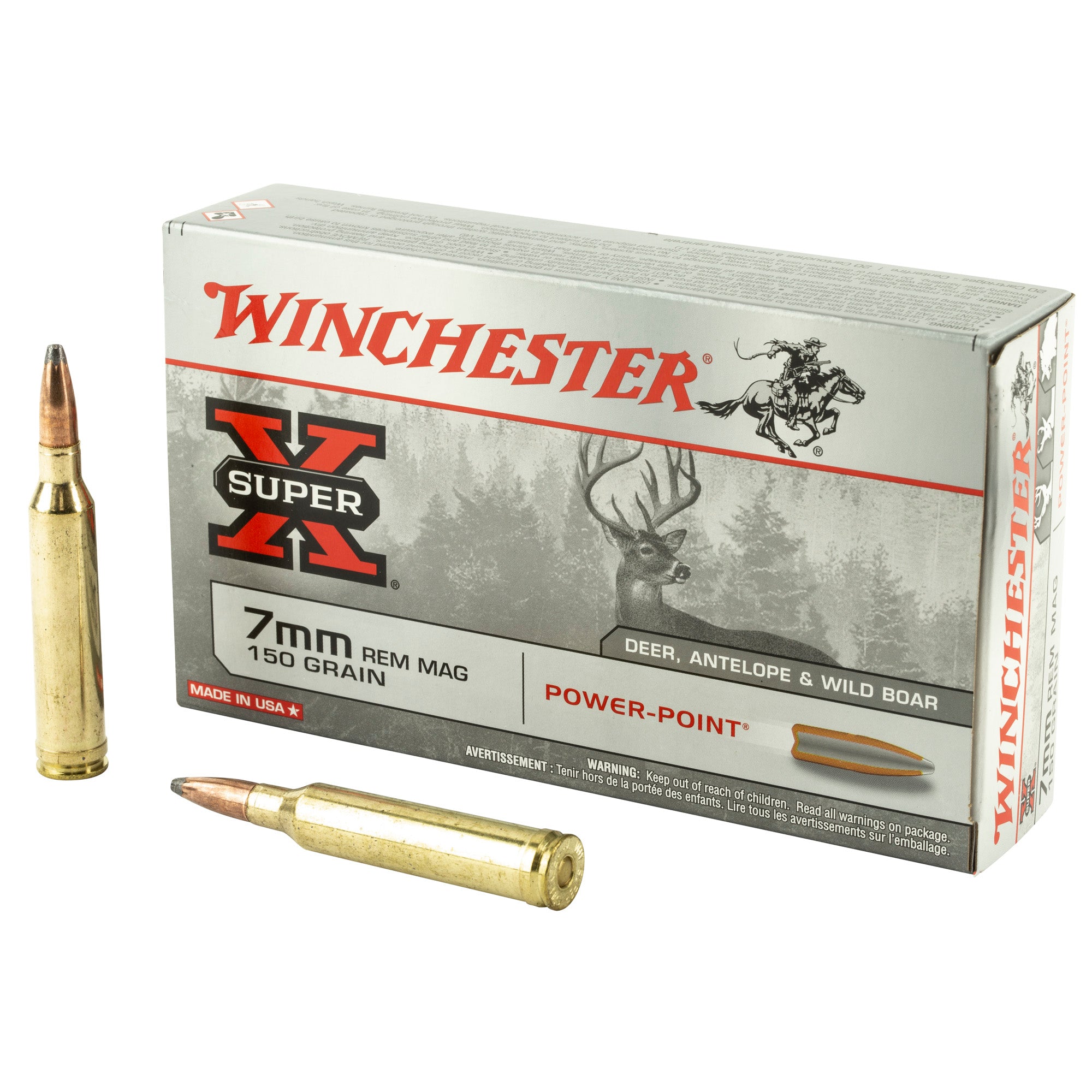 Winchester 7mm Remington Mag Super-X Power-Point 150 Grain 20/Box