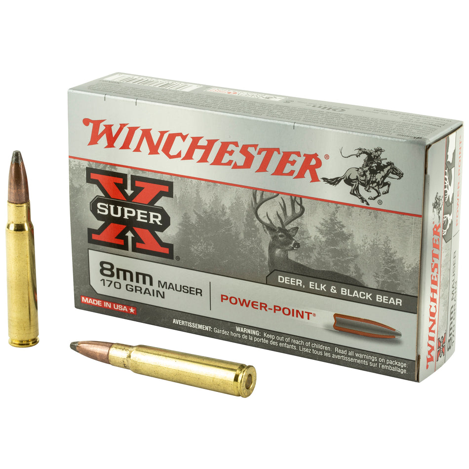 Winchester 8mm Mauser Super-X Power-Point Pointed Soft Point 170 Grain 20/Box