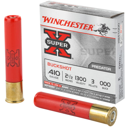 Winchester .410 Bore Super-X 3 Pellets 000 Buck 1/2 oz 2.5 in 5/Box