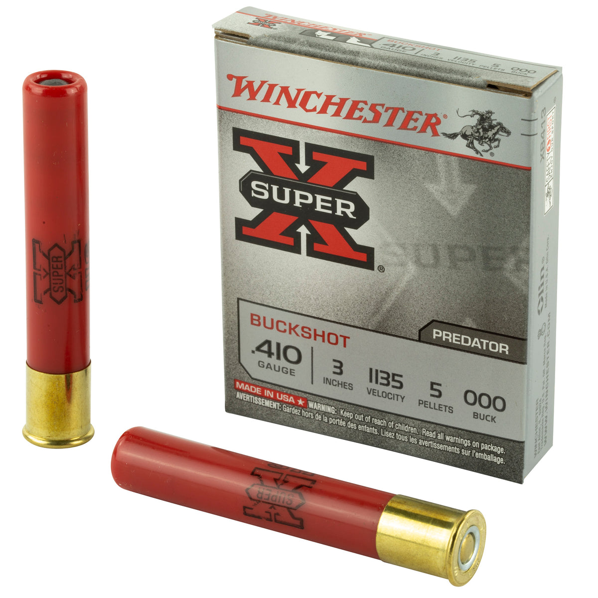 Winchester .410 Bore Super-X 5 Pellets 000 Buck 13/16 oz 3 in 5/Box